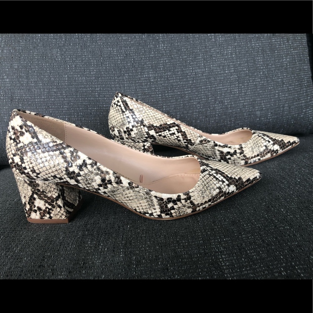 Mango Snake skin block heels (size 6)